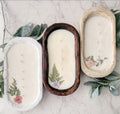 Wooden Oval Bowl Candle